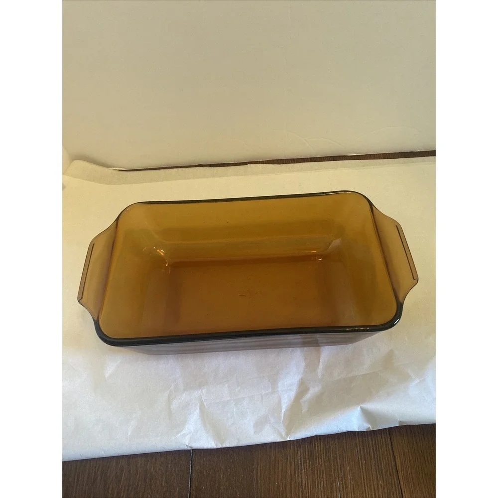 Anchor Hocking Fire King #441 Harvest‎ Amber 1 Quart  Loaf Pan Dish Vintage